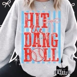 Gildan Gray and Blue Baseball Sweatshirt